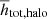 $ \overline{h}_{\mathrm{tot,halo}} $