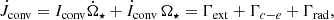 $$ \begin{aligned} \dot{{J}}_{\mathrm{conv}} = {I}_{\mathrm{conv}} \dot{\Omega }_\star + \dot{{I}}_{\mathrm{conv}}\,\Omega _\star = \Gamma _{\mathrm{ext}} + \Gamma _{{c}-{e}} + \Gamma _{\mathrm{rad}}, \end{aligned} $$