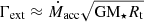 $ \Gamma_{\mathrm{ext}} \approx \dot{{M}}_{\mathrm{acc}} \sqrt{\mathrm{GM}_\star {R}_{\mathrm{t}}} $