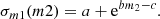 $$ \begin{aligned} \sigma _{m1} (m2) = a + \mathrm{e}^{b m_2-c}. \end{aligned} $$