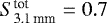 $S_{\textrm{3.1\,mm}}^{\textrm{tot}} \;{=}\;0.7$