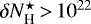 $\delta N^{\star}_{\textrm{H}}\,{>}\,10^{22}$