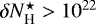 $\delta N^{\star}_{\textrm{H}} > 10^{22}$
