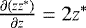 $\frac{\partial(zz^*)}{\partial z} = 2z^*$