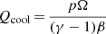 $ Q_{\mathrm{cool}}\,{=}\,\frac{p \Omega}{(\gamma -1) \beta} $