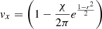 $$ \begin{aligned}&v_x = \left( 1 - \frac{\chi }{2\pi } e^{\frac{1-r^2}{2}}\right) \end{aligned} $$