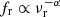 $ f_{\mathrm{r}} \propto \nu_{\mathrm{r}}^{-\alpha} $