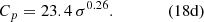 $$ \begin{aligned} C_p = 23.4\, \sigma ^{0.26}.\qquad \qquad \mathrm{(18d)} \end{aligned} $$
