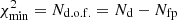 $ \chi^2_{\rm min} = N_{\rm d.o.f.} = N_{\rm d}-N_{\rm fp} $