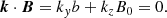 $$ \begin{aligned} {\boldsymbol{k}}\cdot {\boldsymbol{B}}=k_yb + k_zB_0=0. \end{aligned} $$