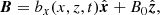 $$ \begin{aligned} \boldsymbol{B}=b_x(x,z,t){\hat{\boldsymbol{x}}}+B_0{\hat{\boldsymbol{z}}}, \end{aligned} $$