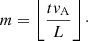 $$ \begin{aligned}&m=\left\lfloor \frac{tv_{\rm A}}{L}\right\rfloor \cdot \end{aligned} $$