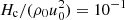 $ H_{\rm c}/(\rho_0u_0^2)=10^{-1} $
