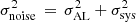$ \sigma_{\rm noise}^2\,=\,\sigma_{\rm AL}^2+\sigma_{\rm sys}^2 $