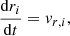 $$ \begin{aligned} \frac{\mathrm{d}r_i}{\mathrm{d}t}&= { v}_{r,i} ,\end{aligned} $$