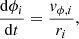 $$ \begin{aligned} \frac{\mathrm{d} \phi _i}{\mathrm{d}t}&= \frac{{ v}_{\phi ,i}}{r_i} ,\end{aligned} $$