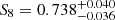 $ S_8=0.738^{+0.040}_{-0.036} $