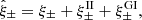 $$ \begin{aligned} \hat{\xi }_\pm = \xi _\pm + \xi _\pm ^\mathrm{II} + \xi _\pm ^\mathrm{GI}, \end{aligned} $$
