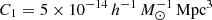 $ C_1=5\times10^{-14}\,h^{-1}\,M_\odot^{-1}\,\mathrm{Mpc}^3 $
