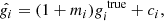 $$ \begin{aligned} \hat{{ g}_i} = (1+m_i){ g}_i^{\text{ true}} + c_i, \end{aligned} $$