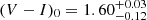 $ (V-I)_0=1.60^{+0.03}_{-0.12} $