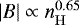 $\vert B\vert \propto n_{\mathrm{H}}^{0.65}$