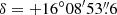 $ \delta=+16^{\circ} 08^{\prime}53{{\overset{\prime\prime}{.}}}6 $