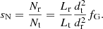 $$ \begin{aligned} s_{\rm N}=\frac{N_{\rm r}}{N_{\rm t}}=\frac{L_{\rm r}}{L_{\rm t}}\frac{d^2_{\rm t}}{d^2_{\rm r}}f_{\rm G}. \end{aligned} $$