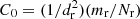 $ C_0=(1/d_{\mathrm{r}}^{2})(m_{\mathrm{r}}/N_{\mathrm{r}}) $