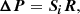 Mathematical equation: $$ \begin{aligned} {\boldsymbol{\Delta P}} = {\boldsymbol{S_i}} {\boldsymbol{R}}, \end{aligned} $$