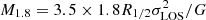 $ M_{1.8}=3.5\times1.8R_{1/2}\sigma_{\rm LOS}^2/G $