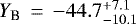 ${Y_{\textrm{B}}\,=\,-44.7_{-10.1}^{&#x002B;7.1}}$