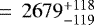 $\,=\,2679^{&#x002B;118}_{-119}$