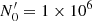 $ N_0^\prime=1\times10^6 $