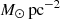 $ M_{\odot}\,\mathrm{pc}^{-2} $