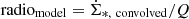 $ \mathrm{radio}_{\mathrm{model}}=\dot{\Sigma}_{*,\ \mathrm{convolved}}/Q $