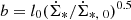 $ b=l_0 (\dot{\Sigma}_{*}/\dot{\Sigma}_{*,\ 0})^{0.5} $