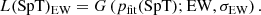 $$ \begin{aligned} L(\mathrm{SpT})_{\rm EW} = G\left(p_{\rm fit}(\mathrm{SpT});\mathrm{EW},\sigma _{\rm EW}\right). \end{aligned} $$