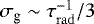 $\sigma_{\textrm{g}} \sim \tau_{\mathrm{rad}}^{-1}/3$