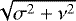 $\sqrt{\sigma^2&#x002B;\nu^2}$