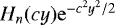 $H_n(cy) \mathrm{e}^{-c^2y^2/2}$