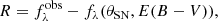 $$ \begin{aligned} R = f_\lambda ^\mathrm{obs} - f_\lambda (\theta _\mathrm{SN} , E(B-V)), \end{aligned} $$