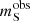 $ m_{\rm S}^\mathrm{obs} $
