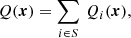 $$ \begin{aligned} Q(\boldsymbol{x}) = \sum _{i\in S}\, Q_i(\boldsymbol{x}), \end{aligned} $$