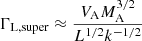 $$ \begin{aligned} \Gamma _{\rm L,super} \approx \frac{V_{\rm A} M_{\rm A}^{3/2}}{L^{1/2} k^{-1/2}} \end{aligned} $$