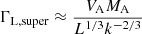 $$ \begin{aligned} \Gamma _{\rm L,super} \approx \frac{V_{\rm A} M_{\rm A}}{L^{1/3} k^{-2/3}} \end{aligned} $$