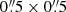 $ 0{{\overset{\prime\prime}{.}}}5\times0{{\overset{\prime\prime}{.}}}5 $