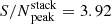 $ {S/N}_{\mathrm{peak}}^{\mathrm{stack}} = 3.92 $