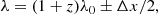 $$ \begin{aligned} \lambda = (1 + z) \lambda _{0} \pm \Delta x / 2, \end{aligned} $$