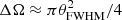 $ \Delta \Omega \approx \pi \theta_{\rm FWHM}^2/4 $